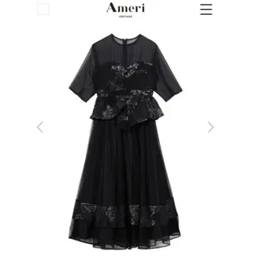 Ameri JACQUARD LAYERED TULLE DRESS