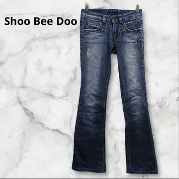 부츠컷 데님 플레어 빈티지 자수 Shoo Bee Doo