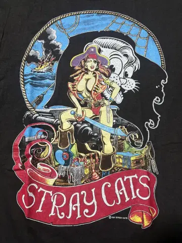 STRAY CATS 티셔츠 90s 싱글 스티치 밴드 티