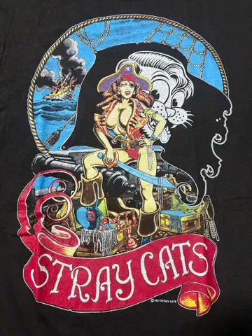 STRAY CATS T셔츠 90s 싱글 밴드T 로카빌리