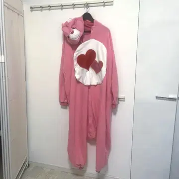 케어 베어스 플리스 룸웨어 핑크 인형옷 파자마 성인