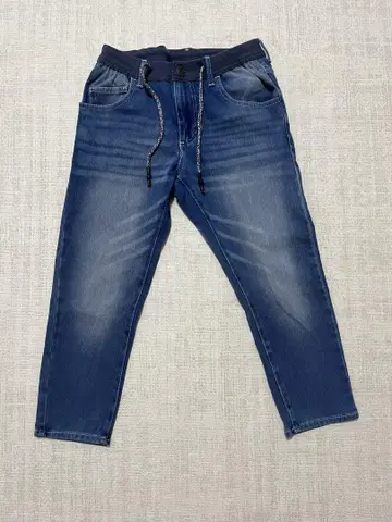 스트레치 다크 블루 데님 팬츠