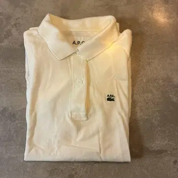 A.P.C. LACOSTE 화이트 피케 셔츠 M 사이즈