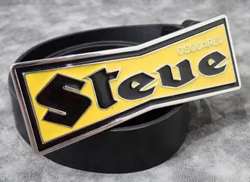 새상품급 DSQUARED STEUE 플레이트 벨트 빅 버클