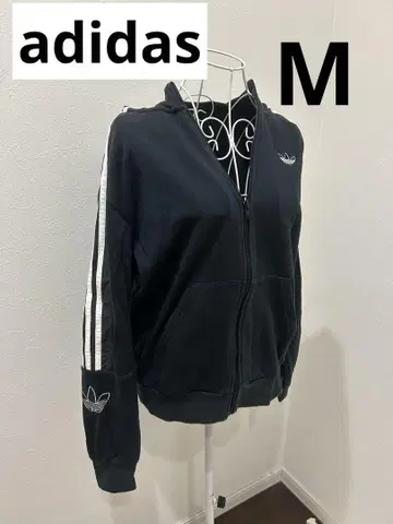 컨디션 최상 아디다스 후드 부착 지퍼 후드티 블랙 M 인기 디자인