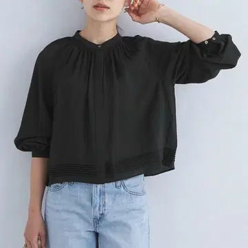 24aw 그린 라벨 결론 시리즈 커버 업 블라우스 블랙 긴팔