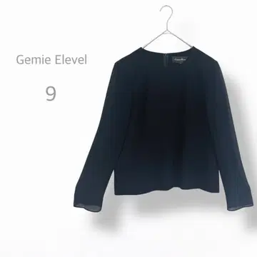 [ Gemie Elevel ] 블랙 포멀 노카라 블라우스 셔츠