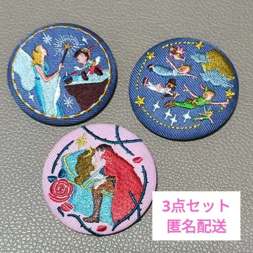 디즈니 자수 캔뱃지 3세트