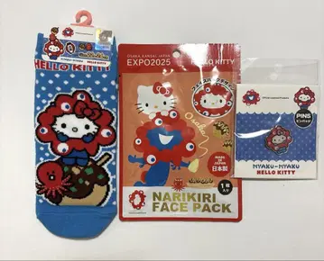 오사카 간사이 만박 미야쿠미야쿠 산리오 콜라보 키티 핀 배지 팩 양말