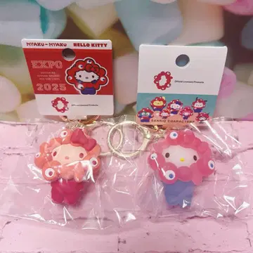 오사카 만박 산리오 나리키리 키링 클리어 최애 컬러 키티