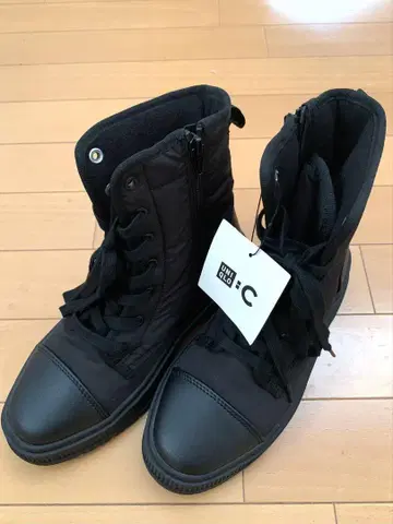 새상품! 23cm 유니클로C 패디드 레이스업 부츠 (24년 상품) 블랙