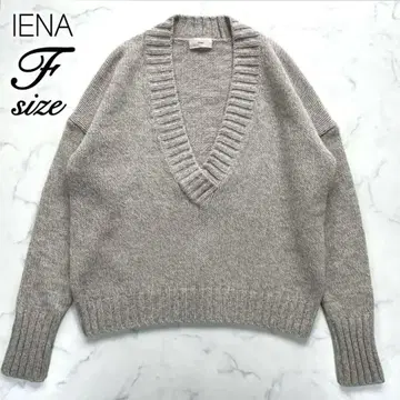 IENA V넥 니트 캐시미어 울 베이지 이에나 F