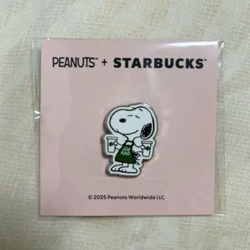 스타벅스 스누피 SNOOPY PEANUTS 핀 배지 핑크