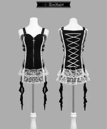 DimMoire 타무노 치기리 Gothic 드레스 black&white