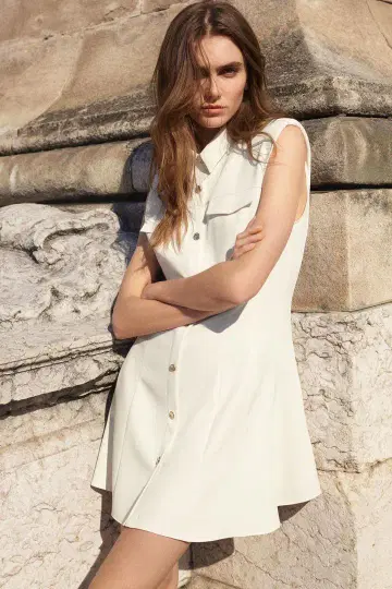 ZARA 크레이프 미니 원피스 S 사이즈 화이트