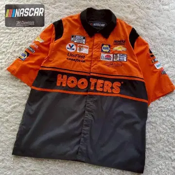 JH Design NASCAR 단종 HOOTERS 레이싱 셔츠