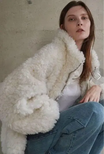 ELENDEEK 플리스 자켓 화이트 보아 자켓 블루종