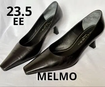고품질 MELMO 멜모 스퀘어토 천연 가죽 펌프스 23.5EE