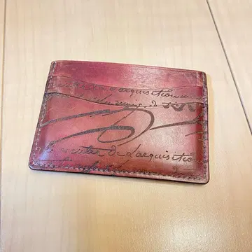 Berluti 캘리그래피 레드 파티나 카드 케이스