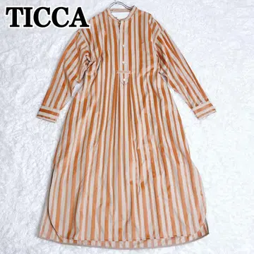 새상품급 [ TICCA ] 티카 스퀘어 롱 셔츠 원피스 오렌지