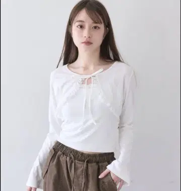 올리브 데 올리브 레이스 프릴 볼레로 세트