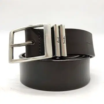 [ 새상품급 ] Paul Smith 벨트 실버 로고 각인 브라운 L2