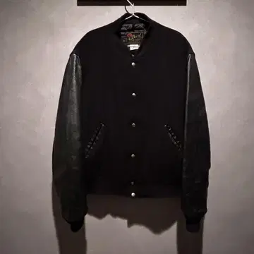 80~90s Reed sportswear 바시티 자켓 울 가죽