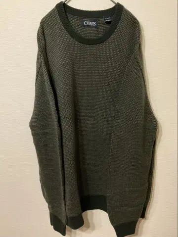 CHAPS 빈티지 올리브 그린 크루넥 스웨터 XL