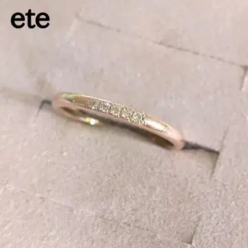 ete 핑크 골드 큐빅 지르코니아 비쥬 실버 반지 7호