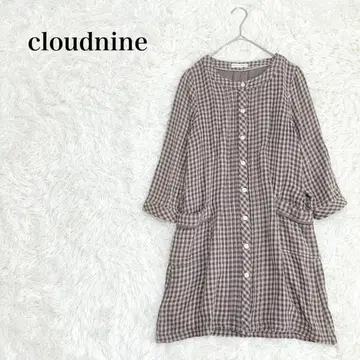 cloudnine 클라우드나인 7부 소매 튜닉 M-L 깅엄 체크
