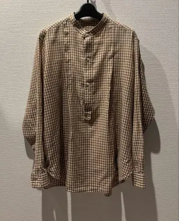 AURALEE SUPER LIGHT CHECK BIG PULLOVER