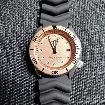 MOD 150m 방수 로즈 골드 손목시계