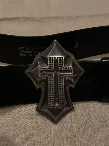 J.Lindeberg 천연 가죽 벨트 크로스 버클 80
