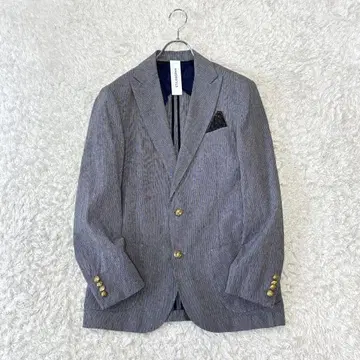 [ 컨디션 최상 ] 스틸로소피아 자켓 싱글 스트라이프 골드 버튼 52