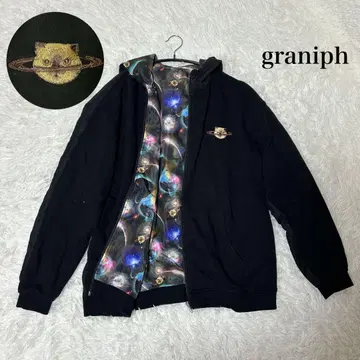 레어 graniph 인더갤럭시 리버서블 고양이 후드티 블루종
