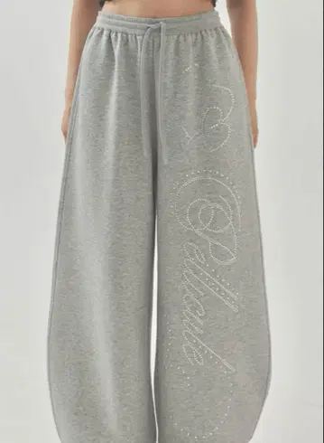 그레이 PELLICULE 새상품 stone-deco sweat pants