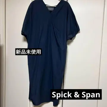 [ 미사용 새상품 ] Spick & Span 네이비 V넥 반팔 원피스