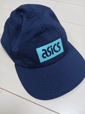 asics 네이비 로고 캡