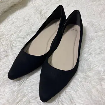 Menue 블랙 스틸레토 플랫 펌프스 27cm