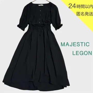MAJESTIC LEGON 마제스틱 레곤 5부 소매 원피스 블랙 M