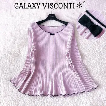 새상품 GALAXY VISCONTI 핑크 리본 긴팔 티셔츠 L