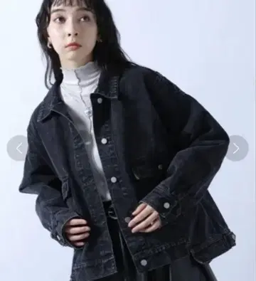 HARE 데님 G자켓 블랙 케미컬 데님 자켓