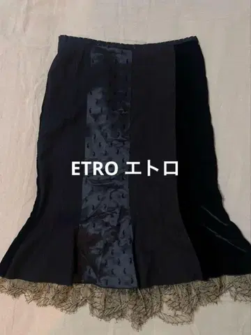 레어 에트로 이탈리아제 레이스 플레어 스커트 빈티지