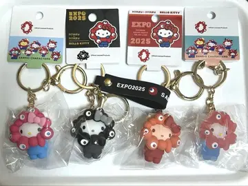 오사카 만박 산리오 나리키리 키링 클리어 최애 컬러 블랙 키티 세트