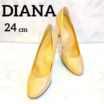 [컨디션 최상] DIANA 다이애나 펌프스 에나멜 베이지 24