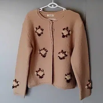 Seraph Blanc 꽃무늬 모티브 가디건