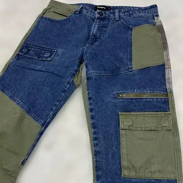 Desigual W34 데님 팬츠 부시 팬츠 멀티 포켓