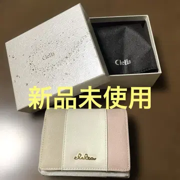Clelia 접이식 지갑 화이트 핑크 베이지 SAKURA 미사용 새상품