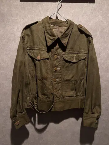 영국군 배틀 드레스 블라우스 그린 데님