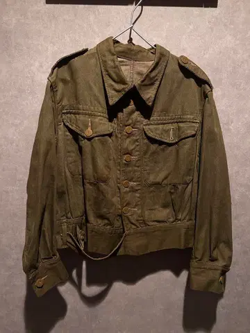 영국군 배틀 드레스 블라우스 그린 데님